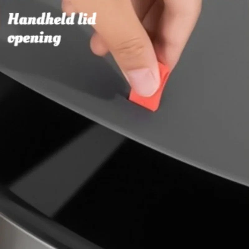 Solid Color Rectangle Movable Waste Bins High-capacity Foot-stepping Lid Waste Bins Metal Frame Modern Simple Home Merchandises