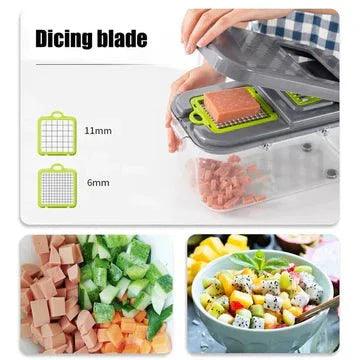 22 in 1 vegetable cutter with storage basket