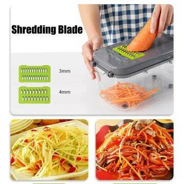 22 in 1 vegetable cutter with storage basket