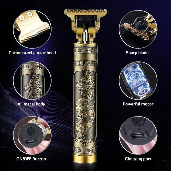 Rechargeable Golden Metal Hair trimmer Set