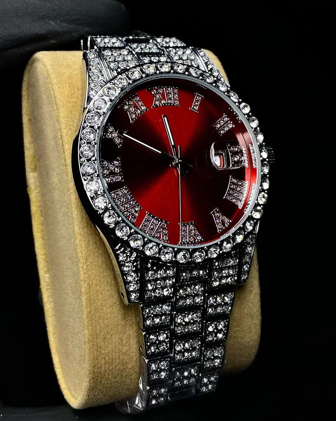 Premium Iced Out Watch (Blood Red)