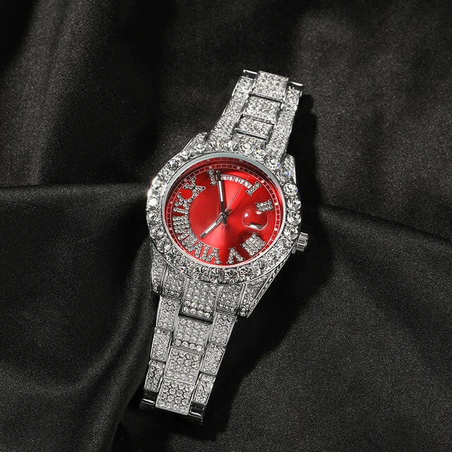 Premium Iced Out Watch (Blood Red)